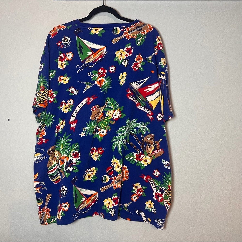 Polo by Ralph Lauren Aloha Bear Short Sleeve Shirt Size XXL Blue Tropical - Picture 4 of 12